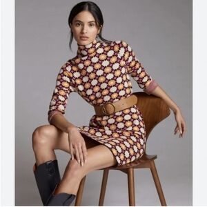 Anthropologie Maeve Multicolor Geometric Dress